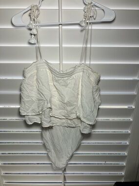 Free People Ruffled One-Piece Bodysuit size L
